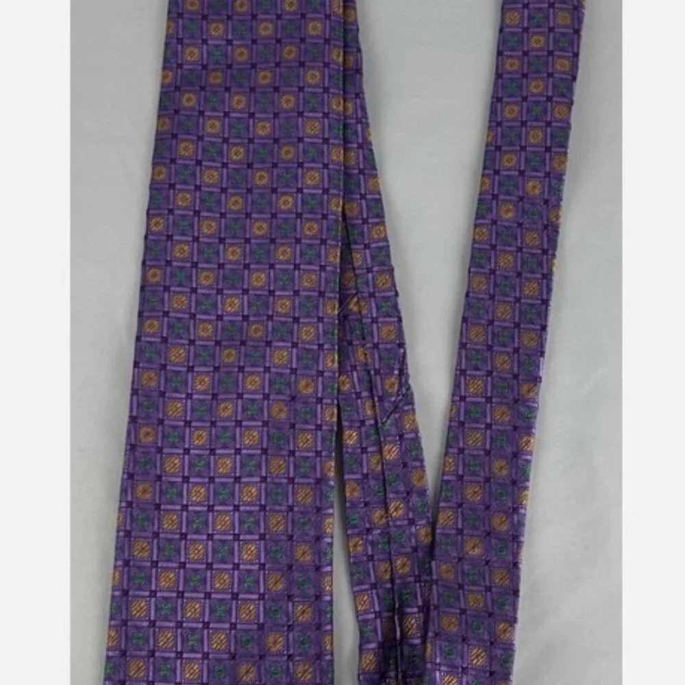 Robert Talbott Best Of Class Purple Geometric Textured Silk Neck Tie USA